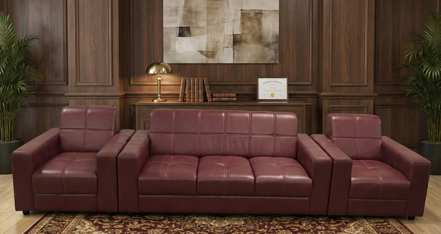 Modern Maroon 3+1+1 Lounge Sofa Set