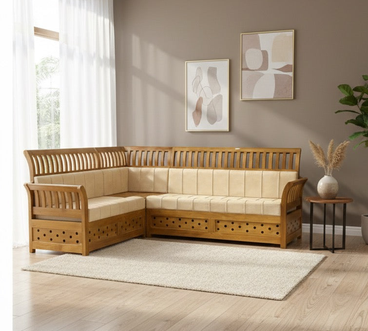 WOODEN ACACIA CORNER 5 SEATER GST 319 2728