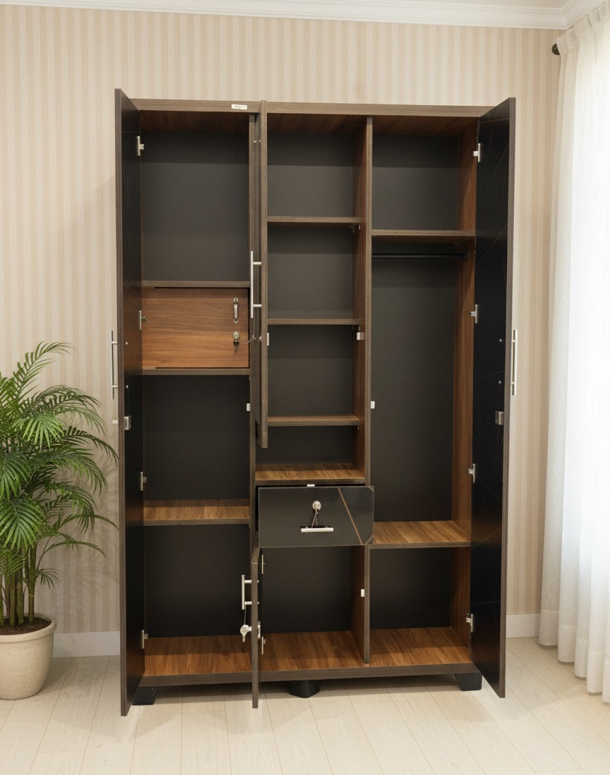 WARDROBE 3 DOOR DRAWER DRESSING UV 2937