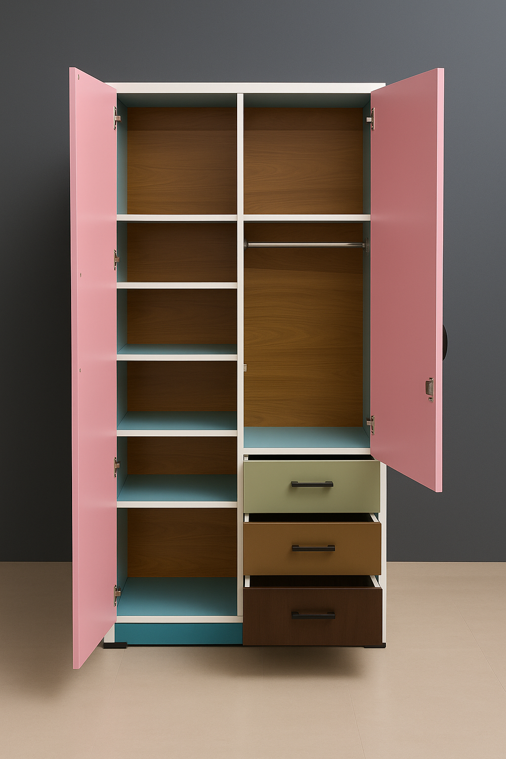 WARDROBE 2 DOOR  DRAW 2MM MATTE 2905