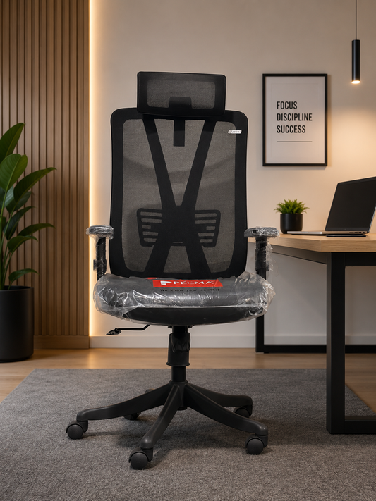 Ergonomic High Back Mesh Office Chair with Adjustable Headrest & Armrests – Black