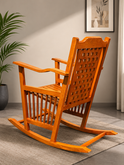 Wooden Rocking Chair – Premium Solid Wood Indoor Relaxing Chair
