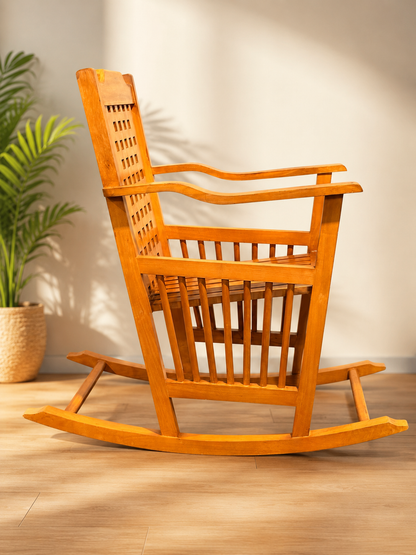 Wooden Rocking Chair – Premium Solid Wood Indoor Relaxing Chair