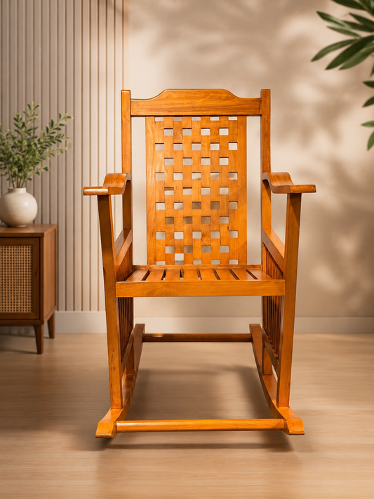 Wooden Rocking Chair – Premium Solid Wood Indoor Relaxing Chair