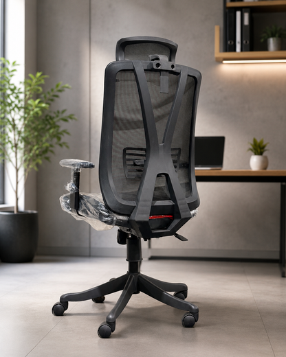 Ergonomic High Back Mesh Office Chair with Adjustable Headrest & Armrests – Black