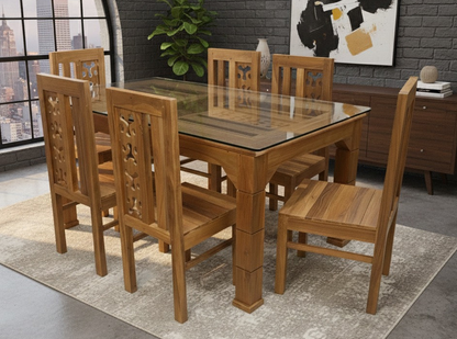 DINING TABLE 6X3 ARROW CNC CUT ACACIA 2345