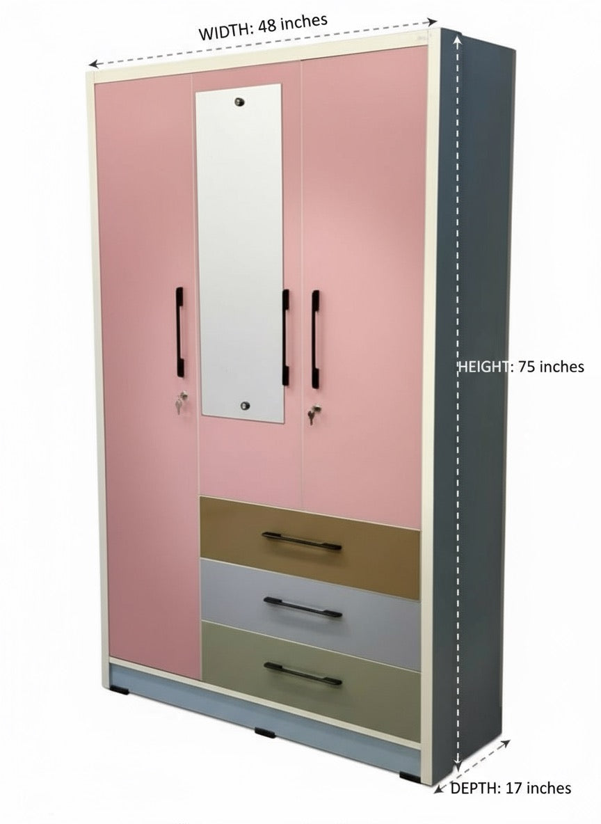 WARDROBE 3 DOOR  DRAW 2MM MATTE 2906