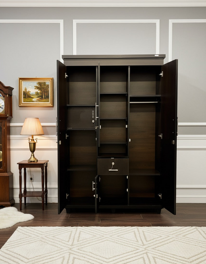 WARDROBE 3 DOOR WITH DRESSING BLACK 1229