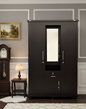 WARDROBE 3 DOOR WITH DRESSING BLACK 1229