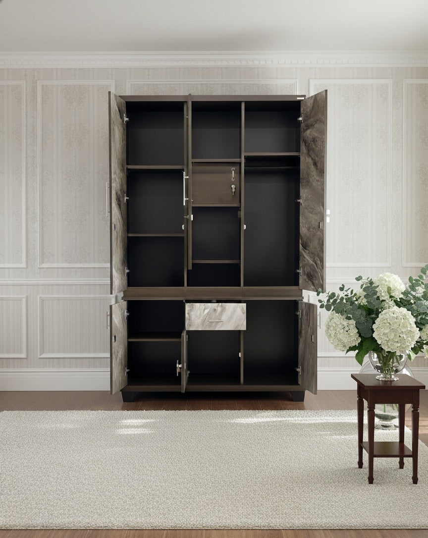 WARDROBE 3 DOOR DRAWER DRESSING UV 2937