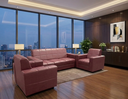 Modern Maroon 3+1+1 Lounge Sofa Set