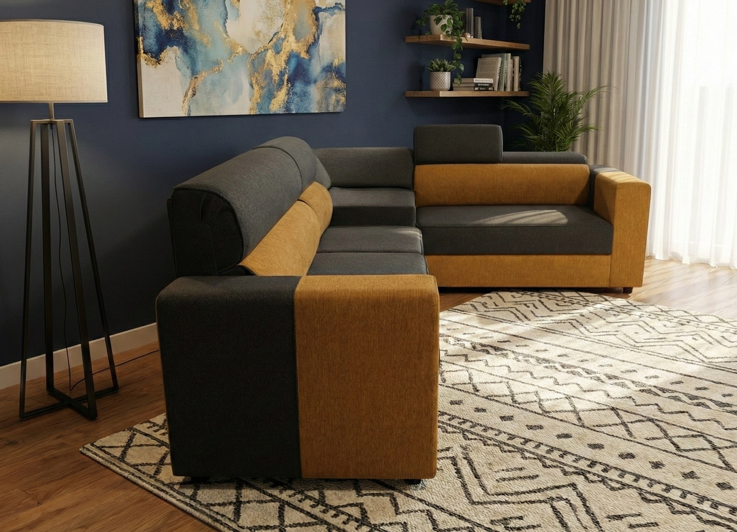 PREMIUM DUAL TONE L SHAPED SOFA