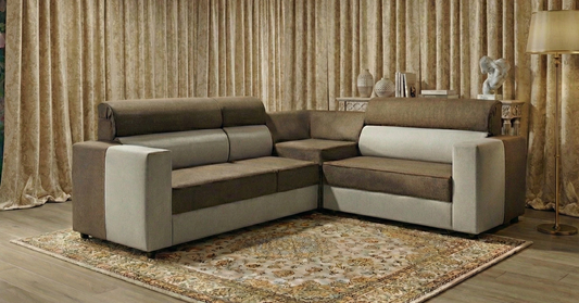 MODERN DUAL TONE L- SHAPED CORNER SOFA