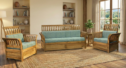 Traditional Curved-Arm 5-Seater Set