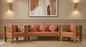 Modern Horizontal Slat 5-Seater Living Room Set
