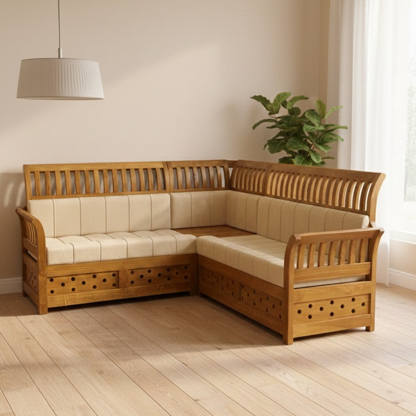 WOODEN ACACIA CORNER 5 SEATER GST 319 2728
