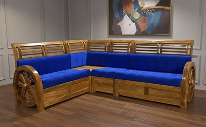 2+2+1+ CORNER CHARUPADY ACACIA WOODEN SETTY 2564