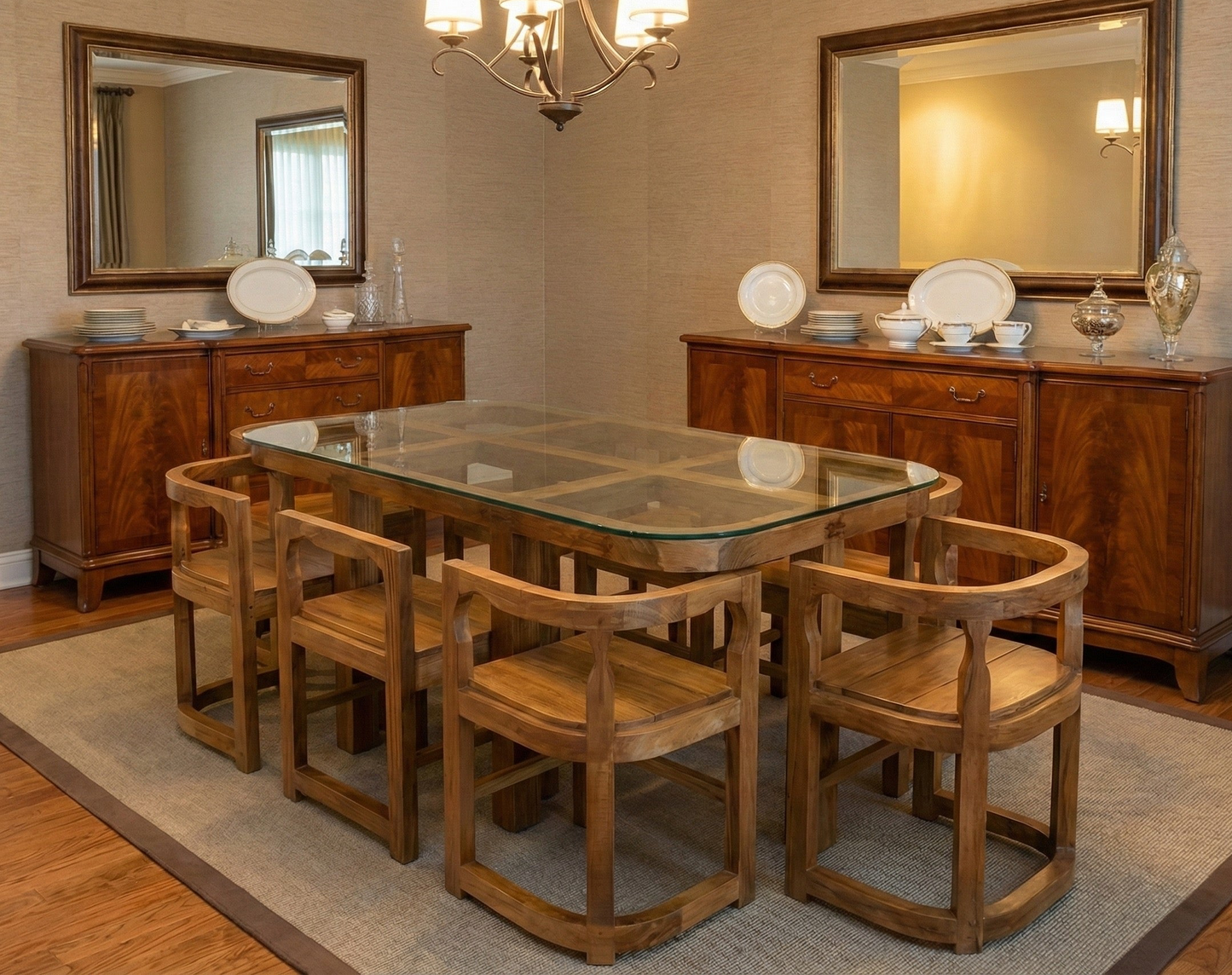 DINING TABLE 5X3 KITCHEN SET 6 SEATER 2885