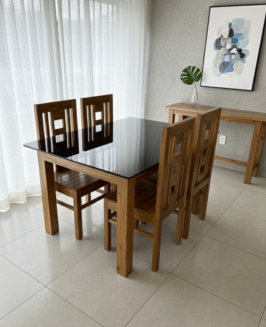DINING TABLE 4X3 PLAIN ACACIA 2611
