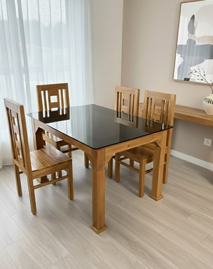DINING TABLE 4X3 PLAIN ACACIA 2611