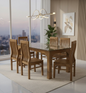 DINING TABLE 6X3 CNC LEAF CUT ACACIA 2344