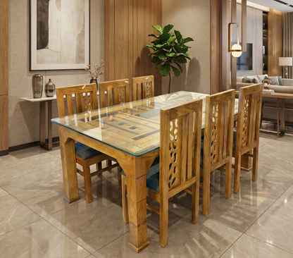 6X3.5 CNC NET CUTTING ACACIA DINING TABLE 2385