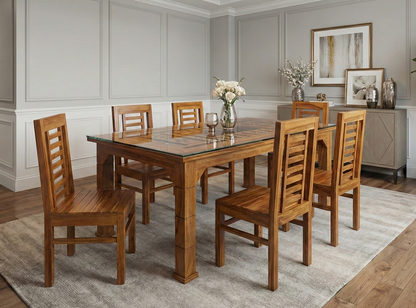 6X3.5 CNC NET CUTTING ACACIA DINING TABLE 2385