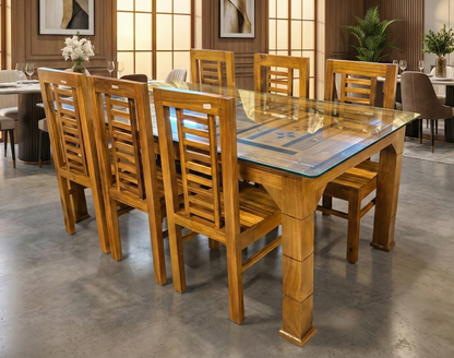 6X3.5 CNC NET CUTTING ACACIA DINING TABLE 2385