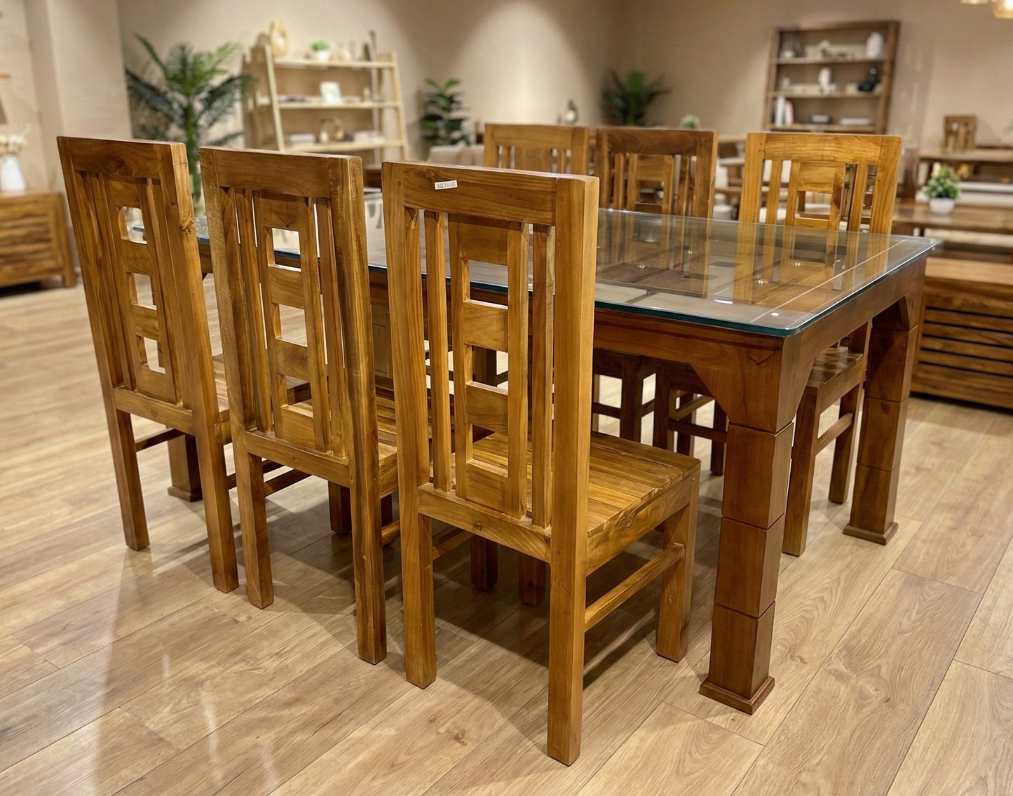 6X3.5 FLOWER CUT ACACIA DINING TABLE 2384