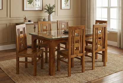 6X3.5 FLOWER CUT ACACIA DINING TABLE 2384