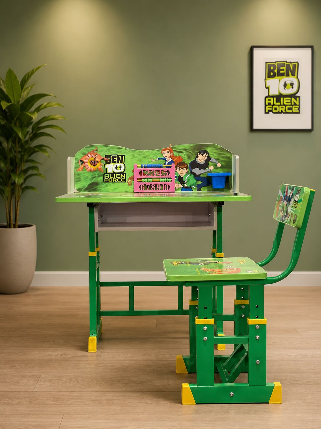 Ben 10 Alien Force Theme Adjustable Kids Study Table and Chair Set