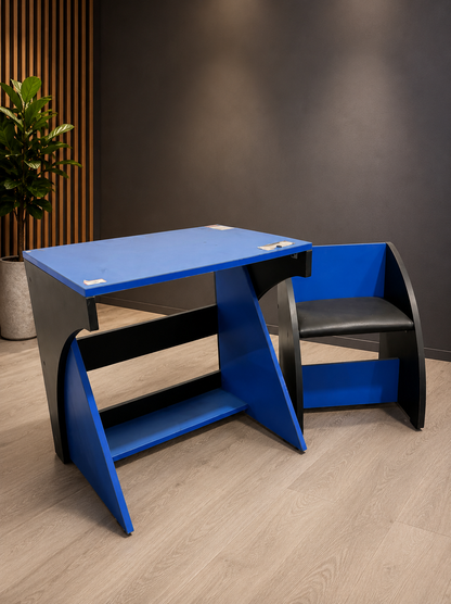 Blue Study Table & Chair Set – Space Saving Design