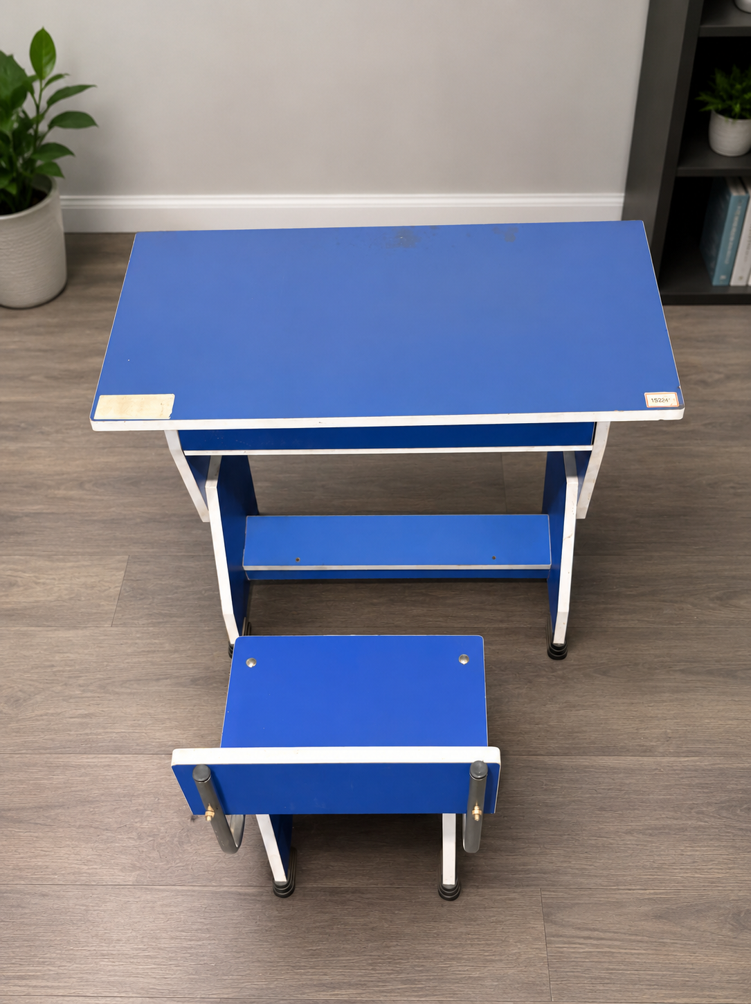 Premium Blue & White School Desk and Chair Set | Student Study Table