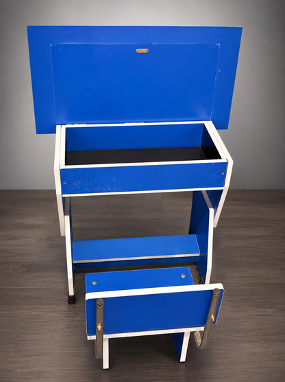 Premium Blue & White School Desk and Chair Set | Student Study Table