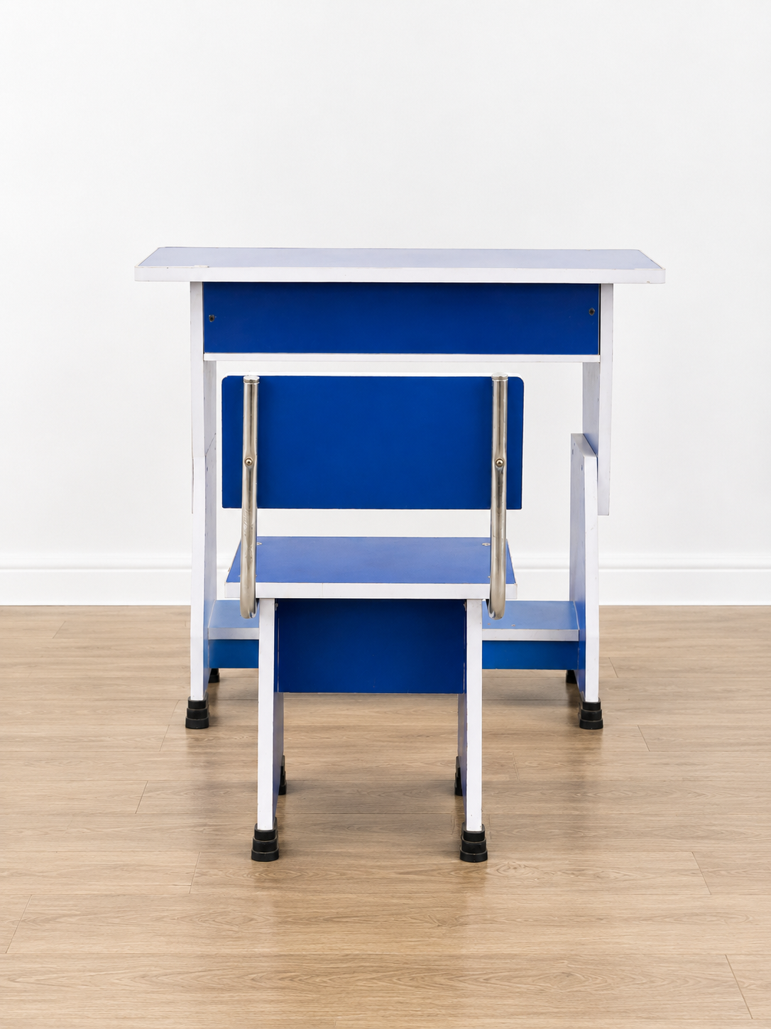 Premium Blue & White School Desk and Chair Set | Student Study Table